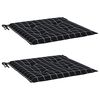 vidaXL Garden Chair Cushions 2 pcs Black Check Pattern 50x50x4 cm Fabric