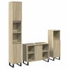 vidaXL 3 Piece Bathroom Furniture Set Sonoma Oak Engineered Wood
