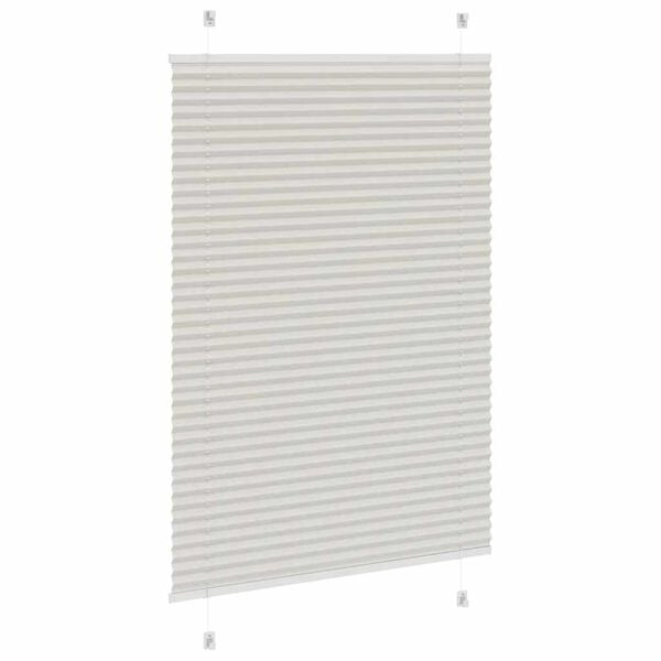 vidaXL Pleated Blind Light Grey 95x100 cm Fabric Width 94.4 cm Polyester