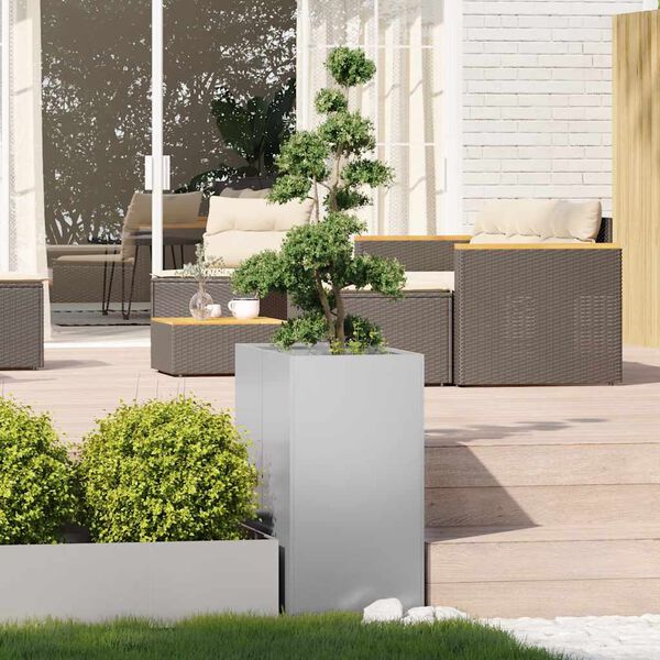vidaXL Planter 40x80x80 cm Galvanised Steel