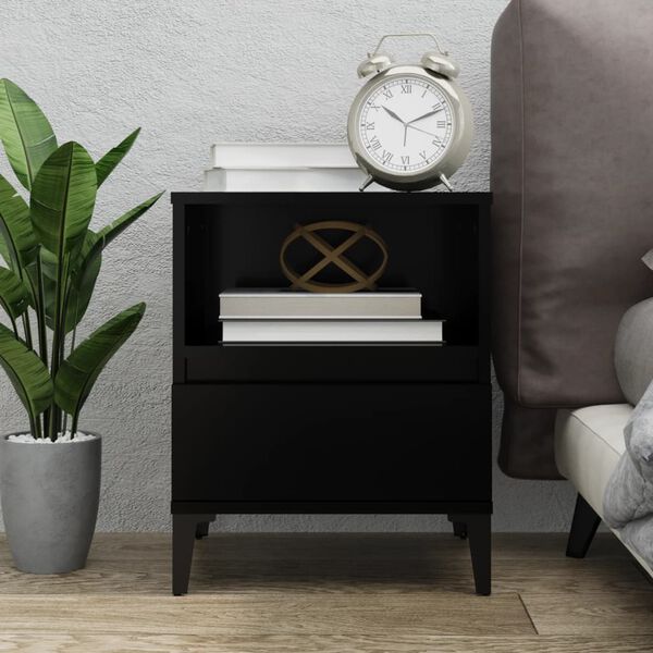 vidaXL Bedside Cabinet Black 40x35x50 cm