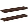 vidaXL Window Sills 2 pcs Dark Brown 80x 20 x 2 cm Solid Beech Wood