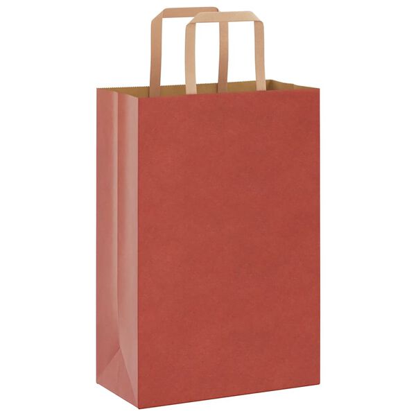 vidaXL Paper Bags 250 pcs with Handles Red 21x11x31 cm