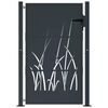 vidaXL Garden Gate Anthracite 100x150 cm Steel Grass Design