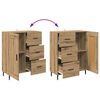 vidaXL Highboard 2 pcs Artisan Oak Engineered Wood and Glass