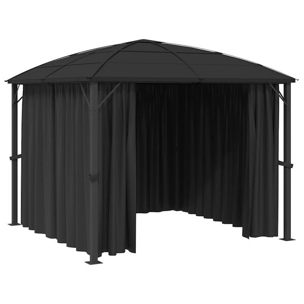 vidaXL Gazebo with Curtains 300x300x265 cm Anthracite
