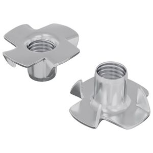vidaXL Pronged T-nut 2 pcs Silver M6 mm Steel