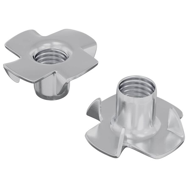 vidaXL Pronged T-nut 2 pcs Silver M6 mm Steel