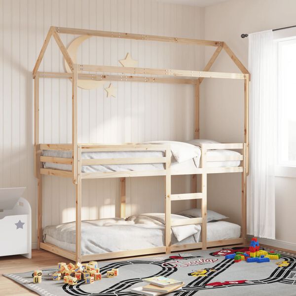 vidaXL Bunk Bed without Mattress 75x190 cm Small Single Solid Wood Pine