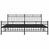 vidaXL Metal Bed Frame without Mattress with Footboard Black 193x203cm