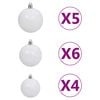 vidaXL Artificial Half Pre-lit Christmas Tree with Ball Set White 150 cm