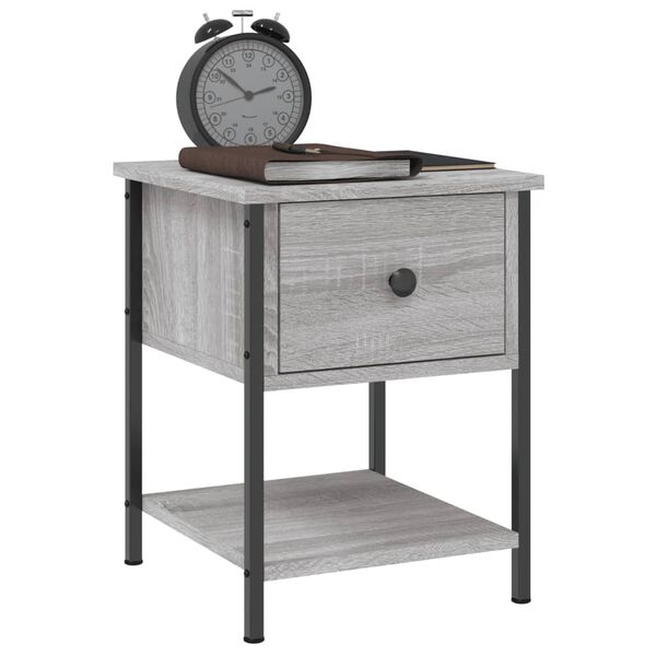 vidaXL Bedside Table Grey Sonoma 34x35.5x45 cm Engineered Wood