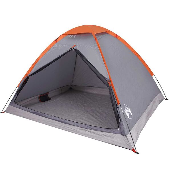 vidaXL Camping Tent Dome 2-Person Grey and Orange Waterproof