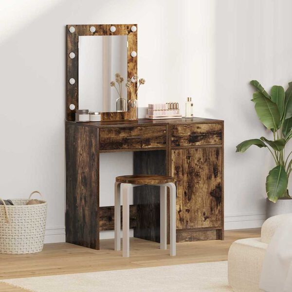 vidaXL Dressing Table 2 pcs Brown 50 x 41 x 135 cm Engineered wood
