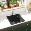 vidaXL Kitchen Sink with Overflow Hole Black Granite