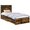 vidaXL Bed Frame Smoked Oak and Silver 75 x 190 cm Engineered Wood