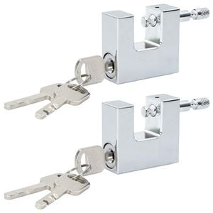 vidaXL Padlock 2 pcs Silver Steel
