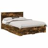 vidaXL Bed Frame with Drawer Smoked Oak 140 x 190 cm Engineered Wood