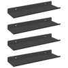 vidaXL Floating Shelf Wall-mounted 4 pcs Black 30 x 9 x 2.5 cm Steel