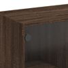 vidaXL Side Cabinet with Glass Doors Brown Oak 68x37x75.5 cm