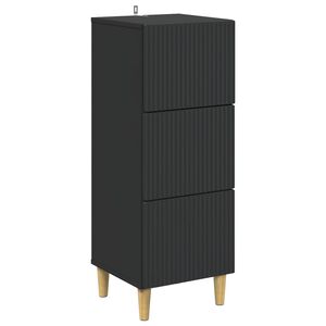 vidaXL Drawer Cabinet Black 33 x 34.5 x 90 cm Engineered Wood