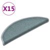 vidaXL Stair Mats 15 pcs 56x17x3 cm Sea Blue Half Round