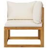 vidaXL 2 Piece Sofa Set with Cream White Cushions Solid Wood Acacia