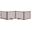 vidaXL Dog Gate with Door Foldable 4 Panels Brown Oak 320 cm Solid Wood Fir