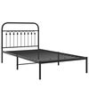 vidaXL Metal Bed Frame without Mattress with Headboard Black 100x190cm
