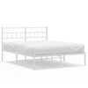 vidaXL Metal Bed Frame without Mattress with Headboard White 140x200cm