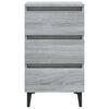 vidaXL Bed Cabinets with Metal Legs 2 pcs Grey Sonoma 40x35x69 cm