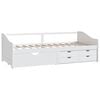 vidaXL 3-Seater Day Bed without Mattress White Solid Pinewood 90x200cm