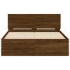 vidaXL Bed Frame with Headboard and LED Brown Oak 120x190 cm Small Double