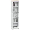 vidaXL Bookcase White 46 x 20 x 170 cm Solid Pine Wood