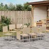 vidaXL Garden Dining Set 9 pcs Beige Poly Rattan