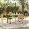 vidaXL Garden Dining Set 5 pcs Beige 140 x 80 x 75 cm Poly Rattan