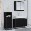 vidaXL Bathroom Furniture Set 3 pcs Black Oak Engineered Wood