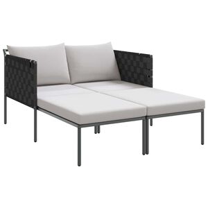 vidaXL Sunbed with Cushion Anthracite 115 x 153 x 69.5cm Steel