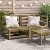 vidaXL Garden Sofa 2-Seater Impregnated Wood Pine