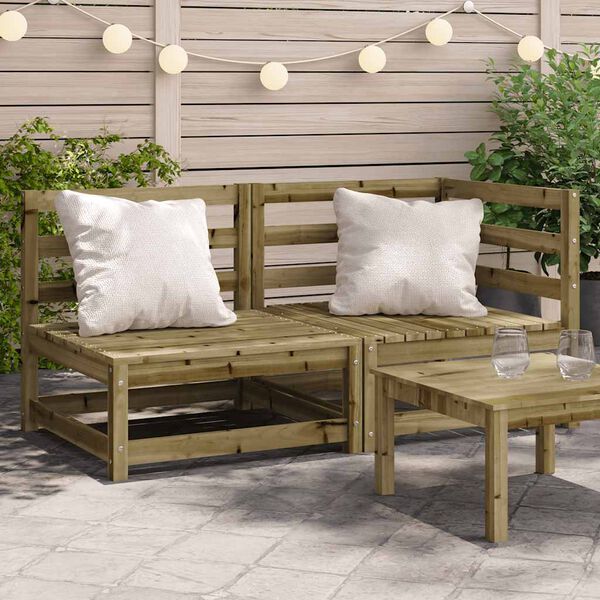 vidaXL Garden Sofa 2-Seater Impregnated Wood Pine
