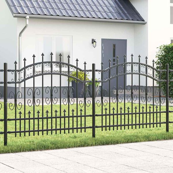 vidaXL Garden Fence Grey 240 x 140 cm Powder-coated steel