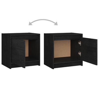 vidaXL Bedside Cabinets 2 pcs Black 40x30.5x40 cm Solid Pinewood