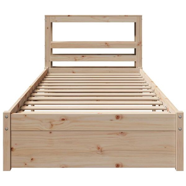vidaXL Bed Frame with Headboard without Mattress 100x200 cm