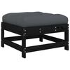 vidaXL Garden Footstools with Cushions 2pcs Black Solid Wood Pine