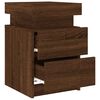 vidaXL Bedside Cabinet with LED Lights Brown Oak 35x39x55 cm