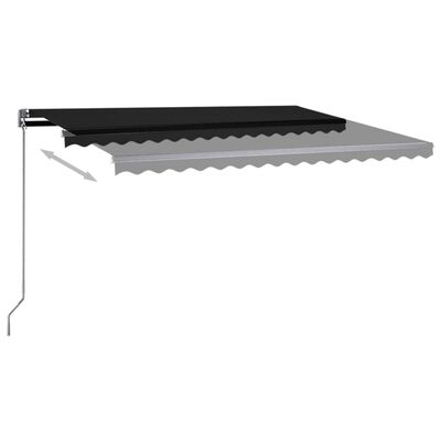 vidaXL Automatic Awning with LED&Wind Sensor 450x350 cm Anthracite