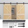 vidaXL Sliding Door 2 pcs 100 x 210 cm Solid Pine Wood