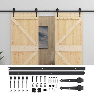 vidaXL Sliding Door 2 pcs 100 x 210 cm Solid Pine Wood
