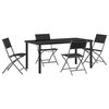 vidaXL Garden Dining Set 5 pcs Black Powder-Coated Steel