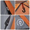 vidaXL Camping Tent Dome 3-Person Grey and Orange Quick Release